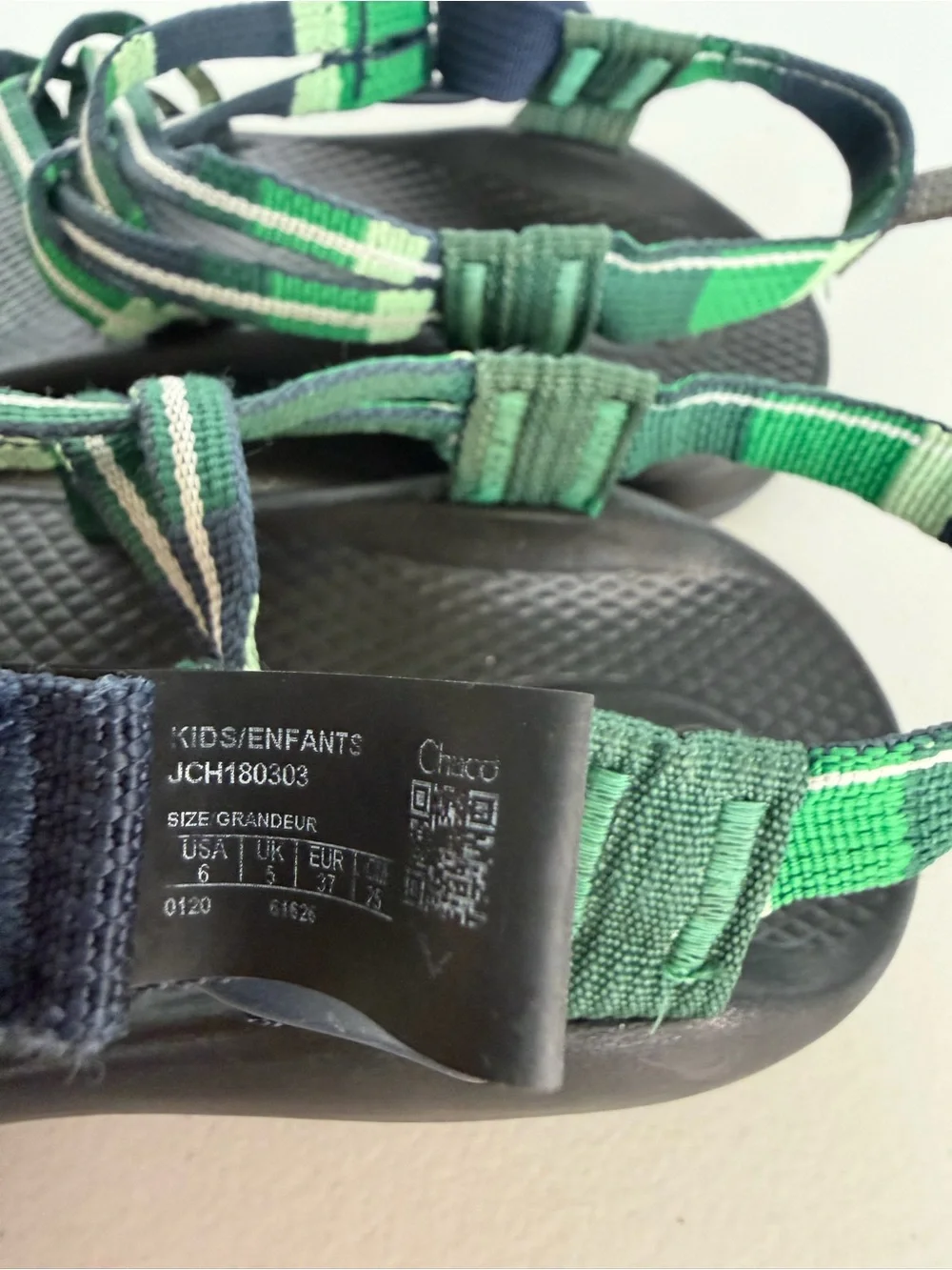 Chaco Kids ZX/1 EcoTread Sandals Topline Navy Green Youth 6